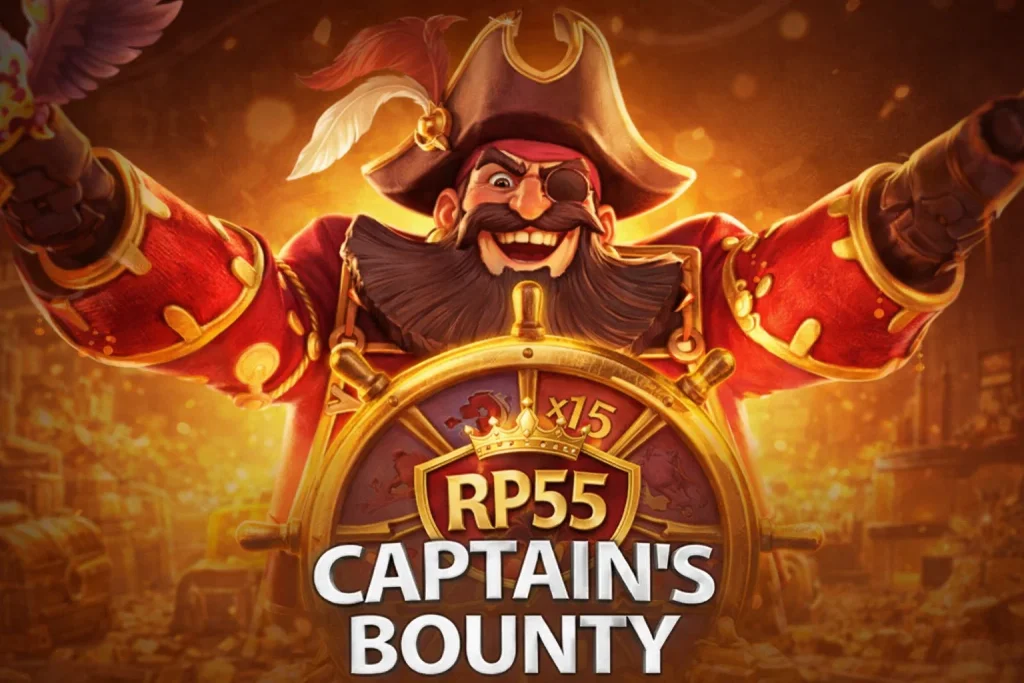 CAPTAIN’S BOUNTY RP55 dengan tema bajak laut dan suasana petualangan laut klasik