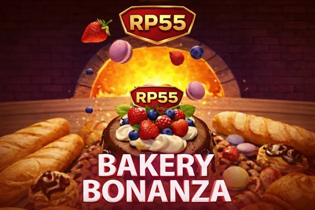 Ilustrasi BAKERY BONANZA di RP55: Dunia kue dan roti penuh warna dengan gameplay seru dan menantang