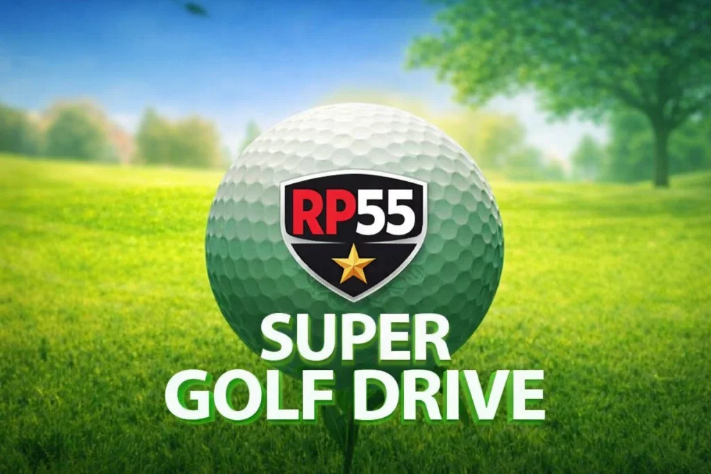 Tampilan permainan SUPER GOLF DRIVE di platform RP55 dengan gaya golf kasual